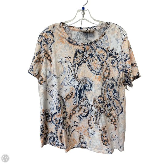 Top Short Sleeve By Chicos In Multi-colored, Size: Xl