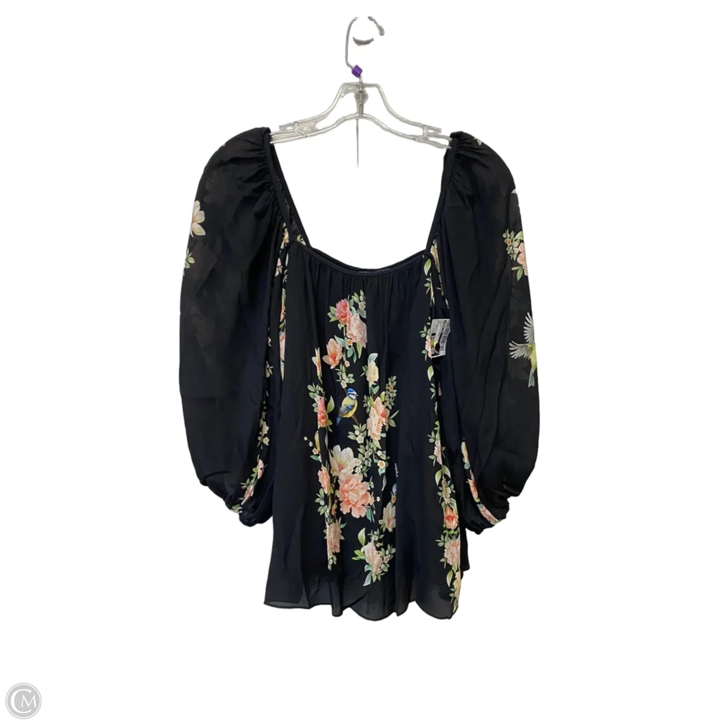 Top 3/4 Sleeve By Johnny Was In Black, Size: Xs