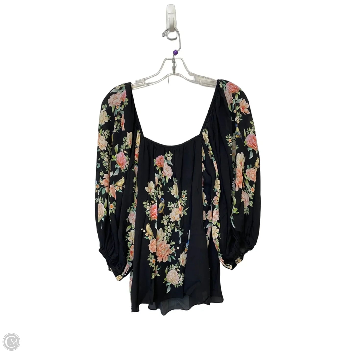Top 3/4 Sleeve By Johnny Was In Black, Size: Xs