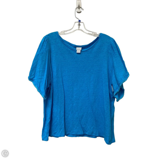 Top Short Sleeve By Chicos In Blue, Size: Xl