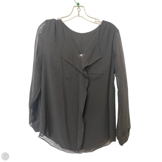 Top Long Sleeve By White House Black Market In Black, Size: M