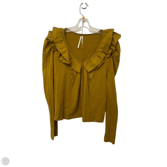 Top Long Sleeve By Anthropologie In Yellow, Size: S