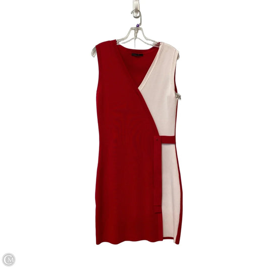 Dress Designer By Carolina Herrera In Red & White, Size: L