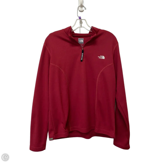 Athletic Top Long Sleeve Collar By The North Face In Maroon, Size: Xl