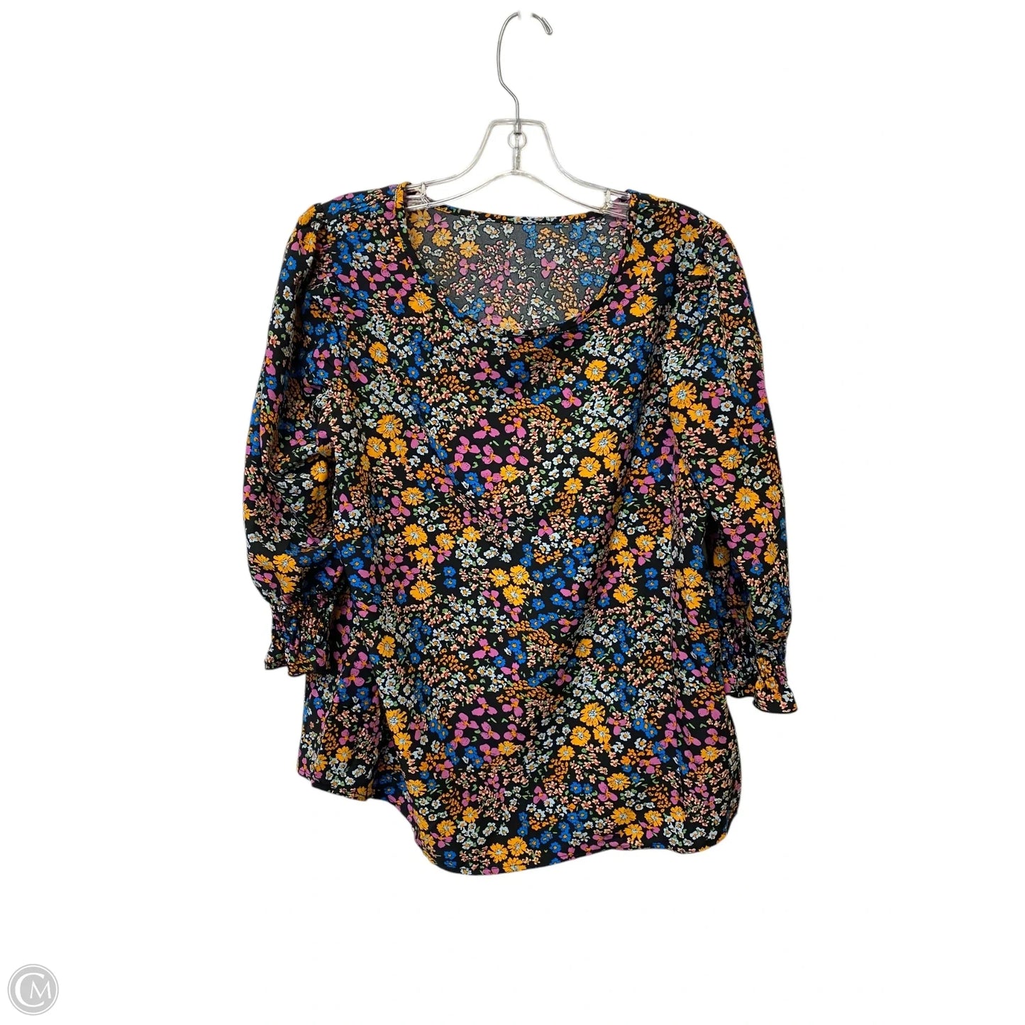 Top Long Sleeve By Shein In Floral Print, Size: S