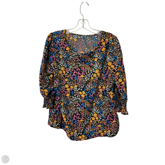 Top Long Sleeve By Shein In Floral Print, Size: S