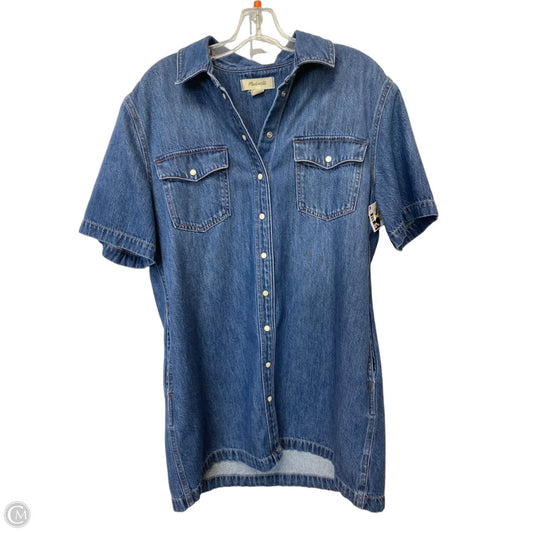 Dress Casual Short By Madewell In Blue Denim, Size: L