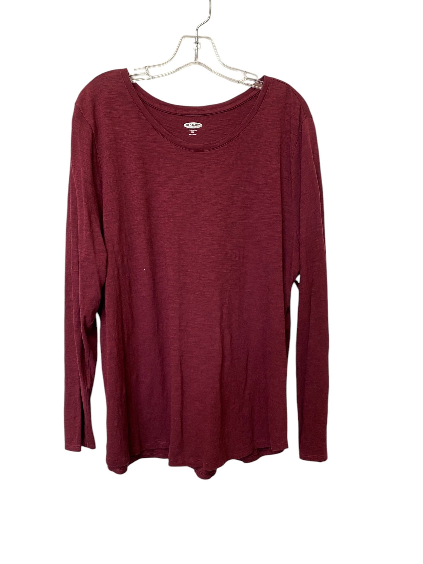 Top Long Sleeve Basic By Old Navy In Red, Size: Xxl