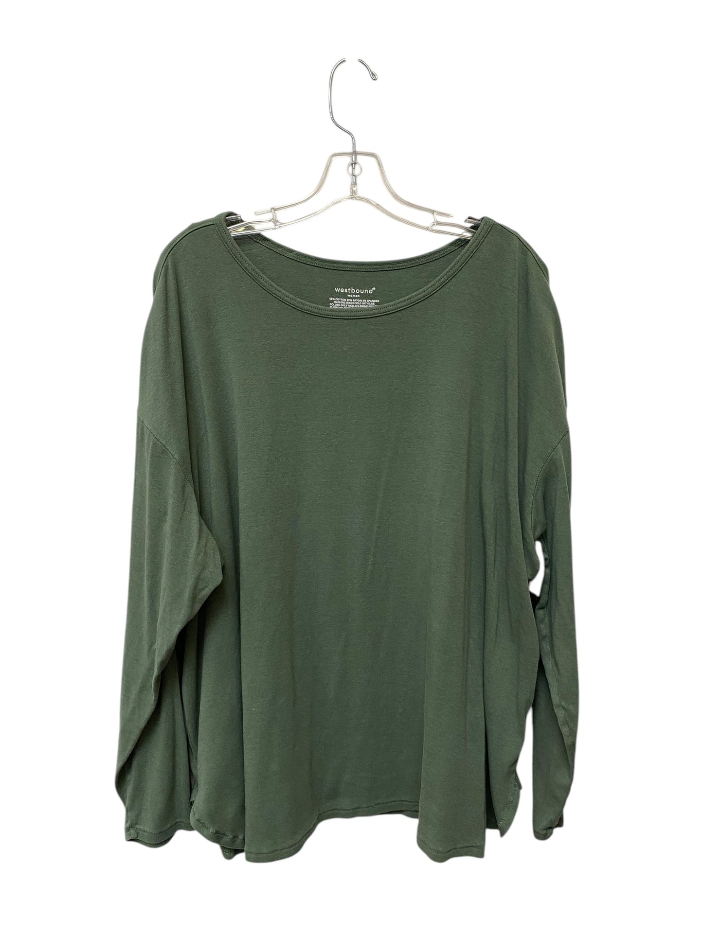 Top Long Sleeve Basic By West Bound In Green, Size: 3x