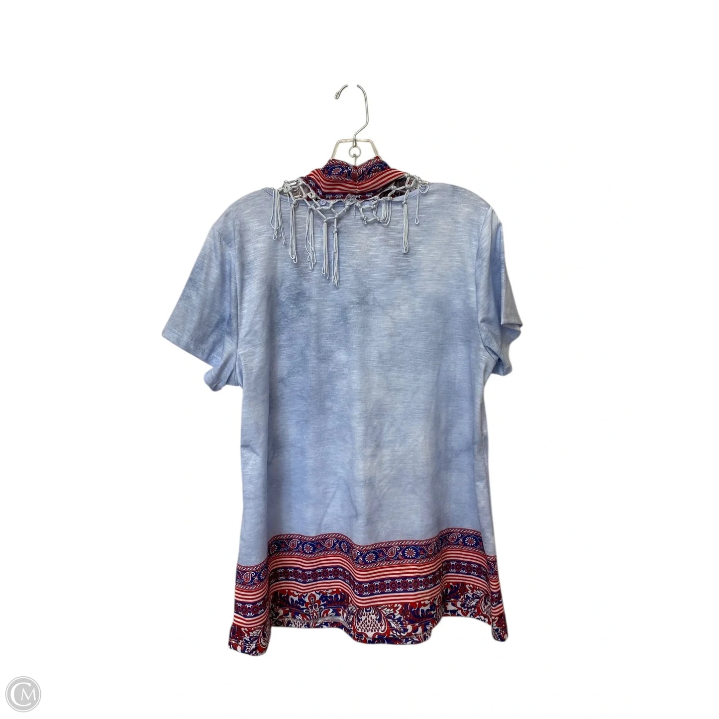 Top Short Sleeve By Clothes Mentor In Blue & Red & White, Size: L