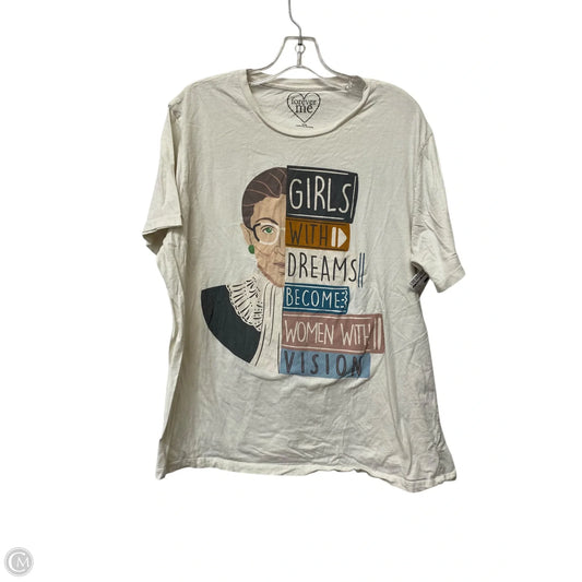 Top Short Sleeve By Clothes Mentor In Cream, Size: Xxl