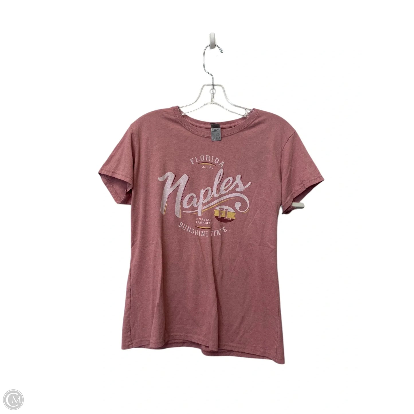 Top Short Sleeve Basic By Gildan In Pink, Size: L