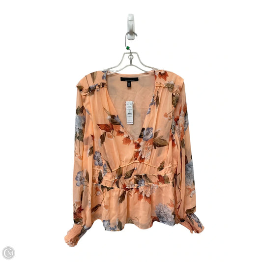 Top Long Sleeve By White House Black Market In Pink, Size: L