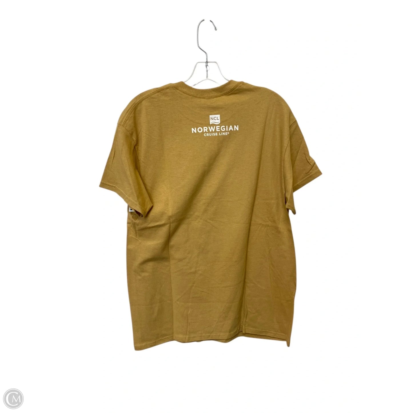 Top Short Sleeve By Gildan In Tan, Size: M