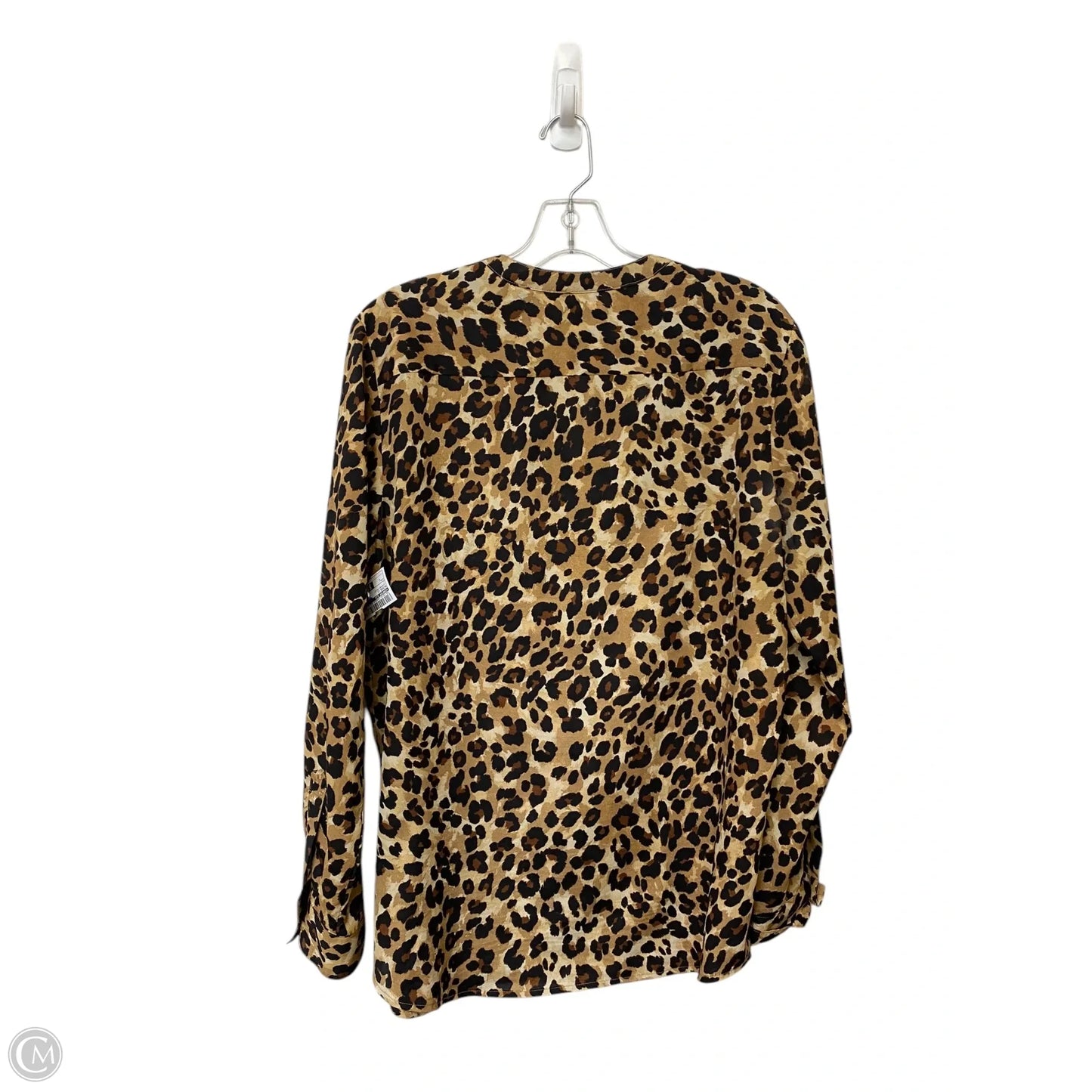 Blouse Long Sleeve By Charter Club In Leopard Print, Size: L