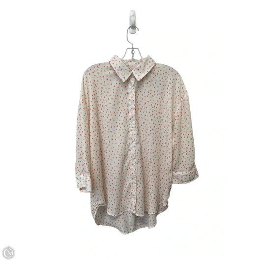 Top Long Sleeve By Cupio In Pink & White, Size: Xl