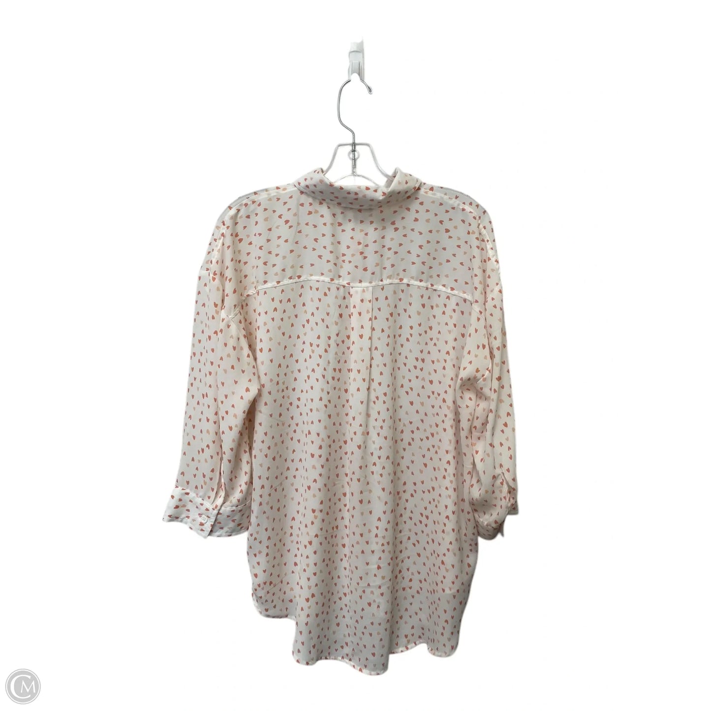 Top Long Sleeve By Cupio In Pink & White, Size: Xl