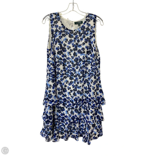 Dress Casual Midi By Lauren By Ralph Lauren In Blue, Size: 12