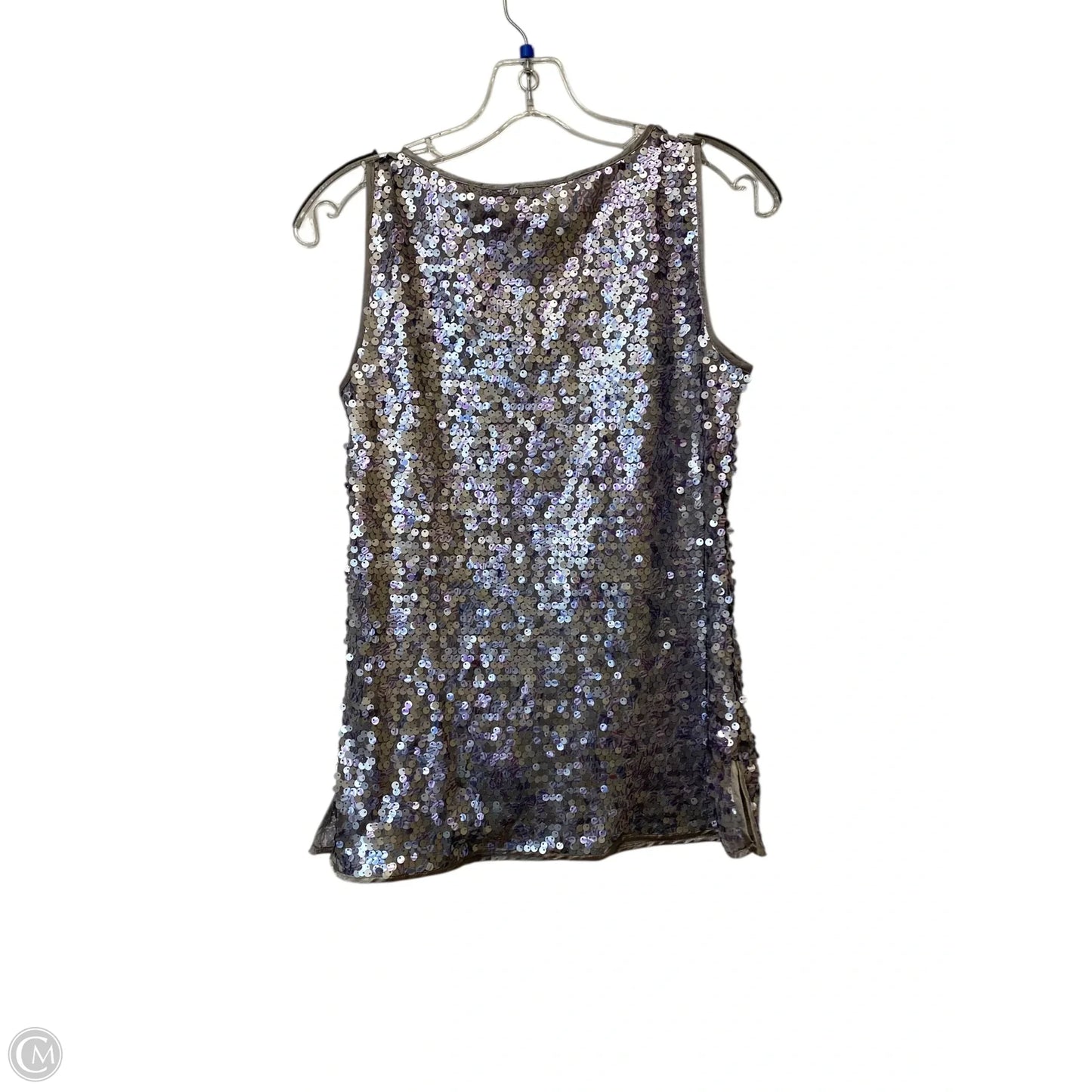 Top Sleeveless By Chicos In Silver, Size: 0
