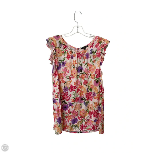 Top Sleeveless By Staccato In Floral Print, Size: L