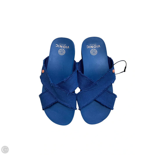 Sandals Flip Flops By Vionic In Blue, Size: 6