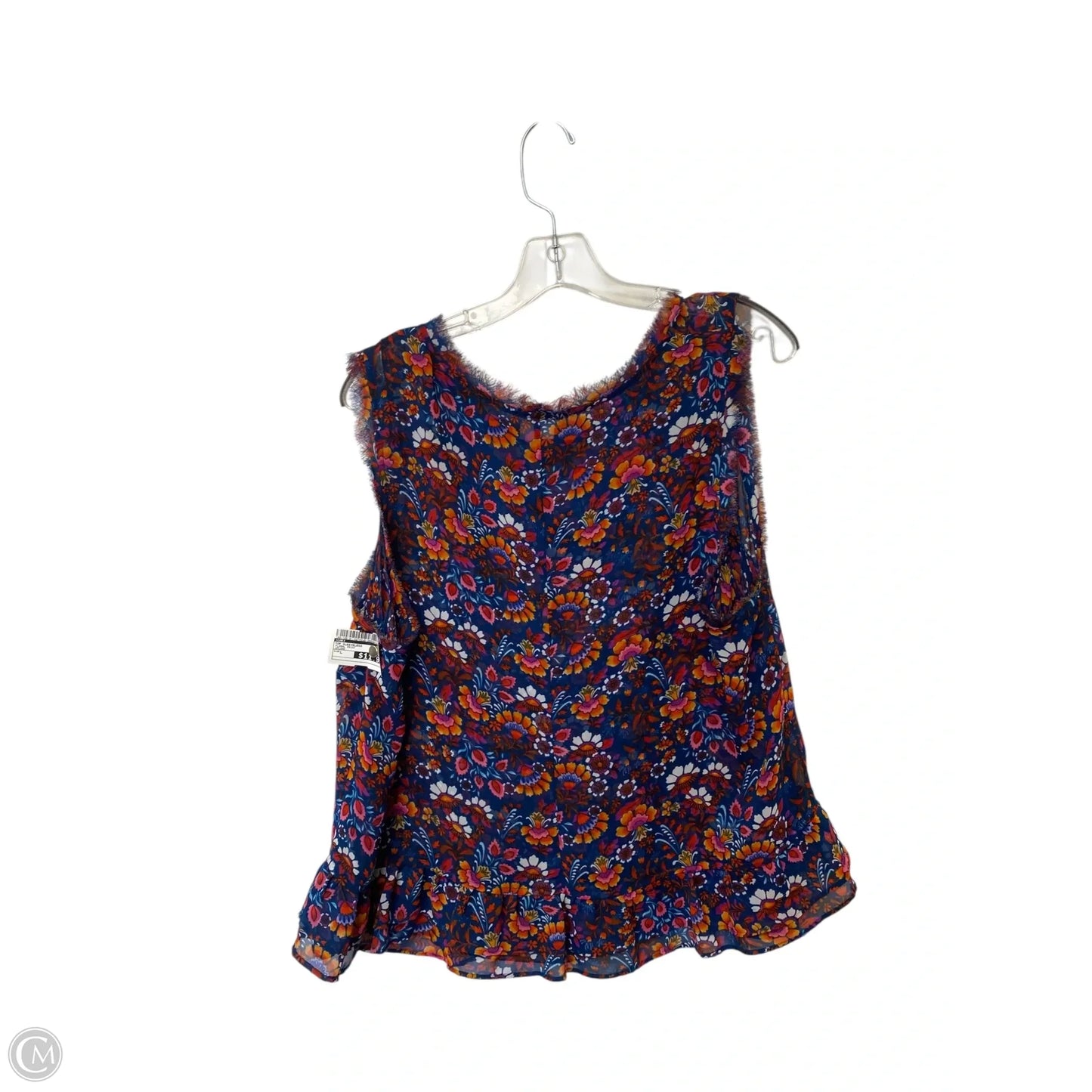 Top Sleeveless By Cabi In Floral Print, Size: L