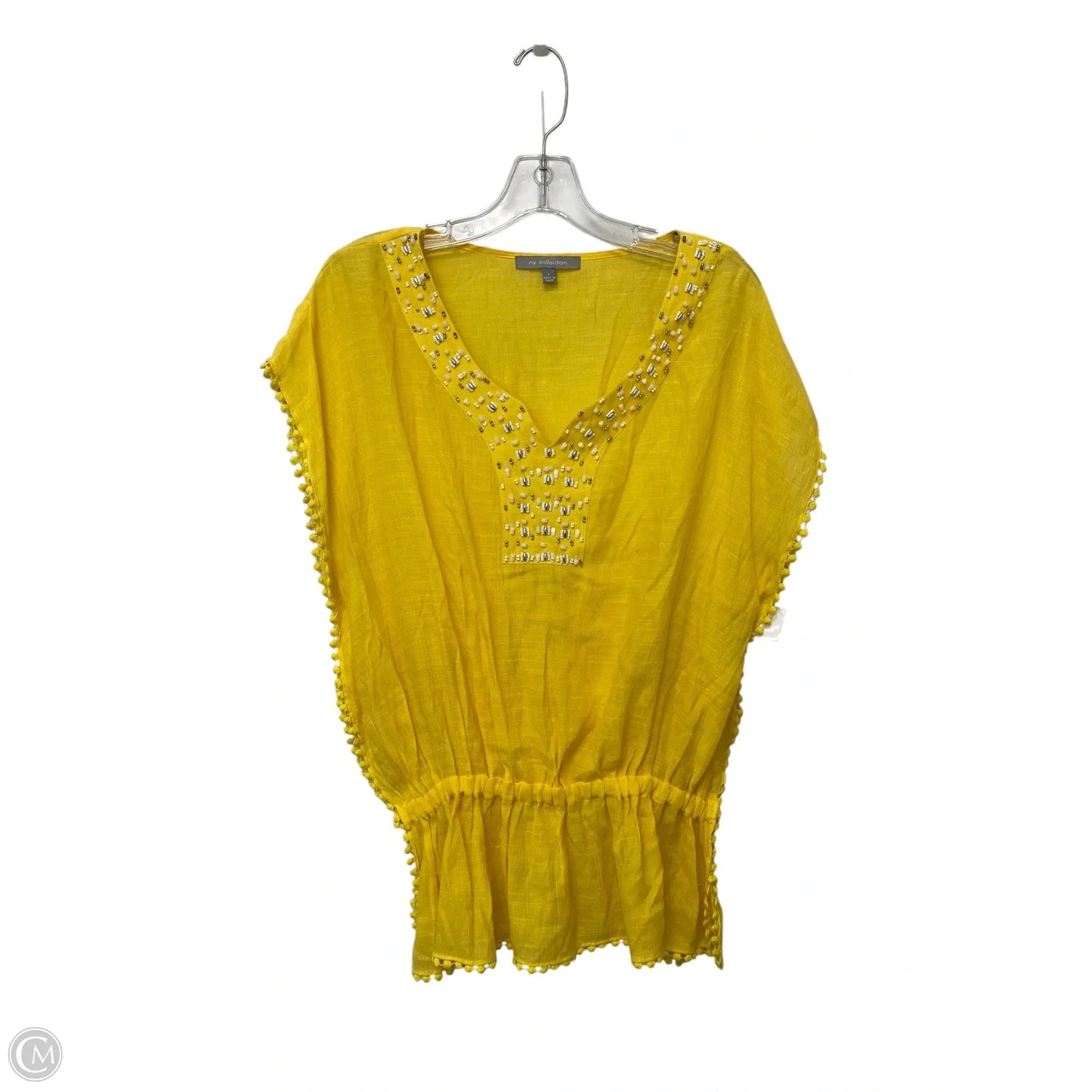 Top Short Sleeve By Ny Collection In Yellow, Size: L