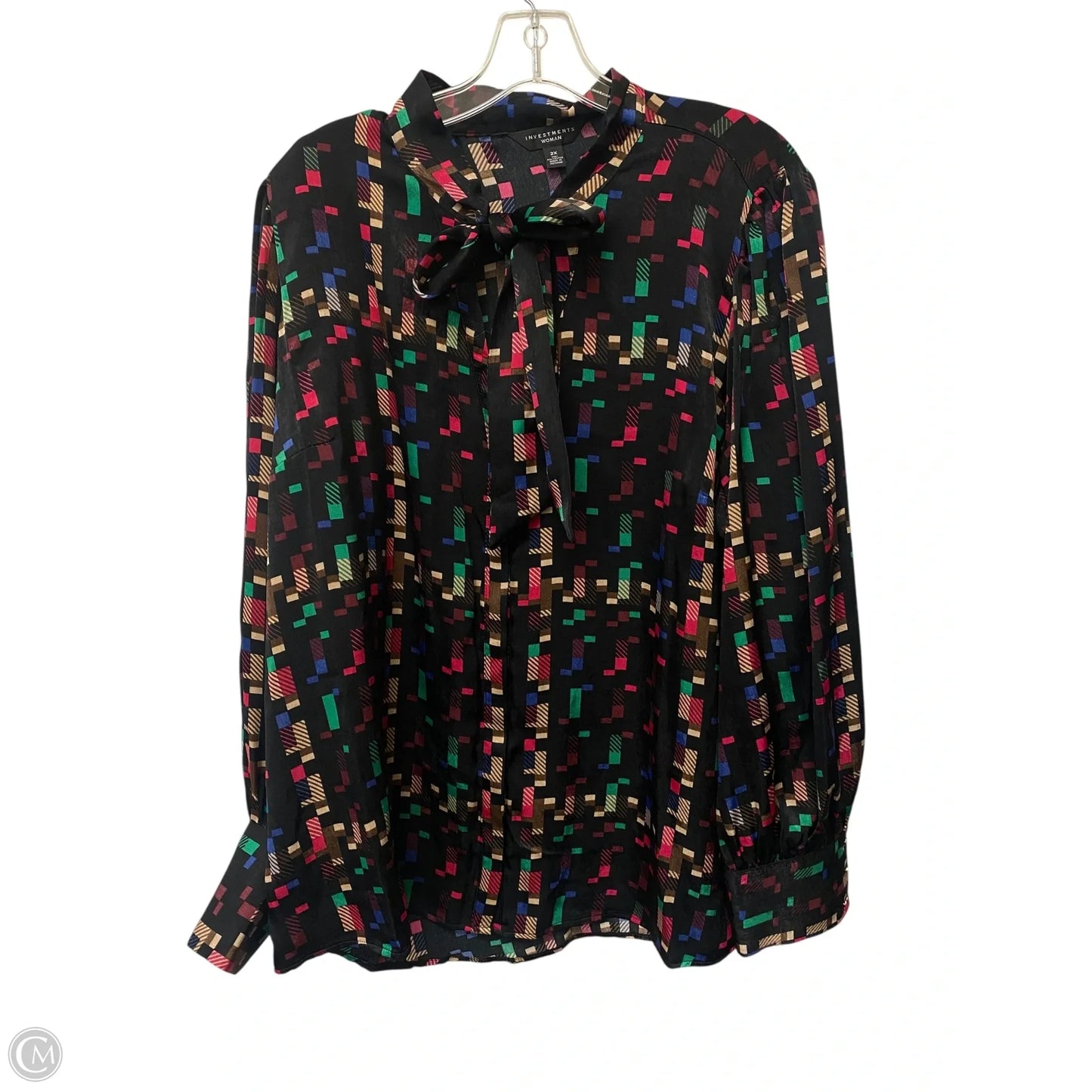 Top Long Sleeve By Investments In Snakeskin Print, Size: 2x