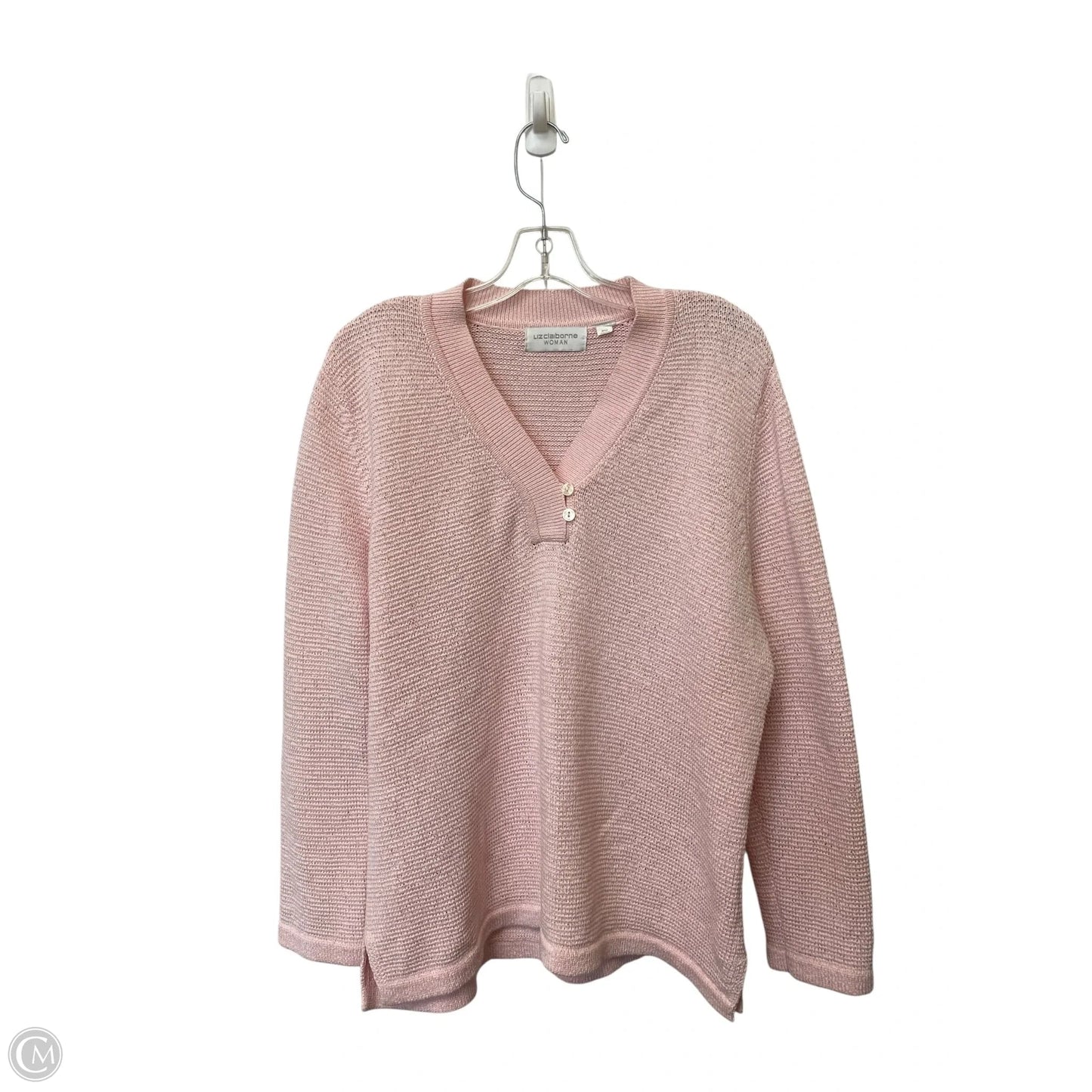 Sweater By Liz Claiborne In Pink, Size: L