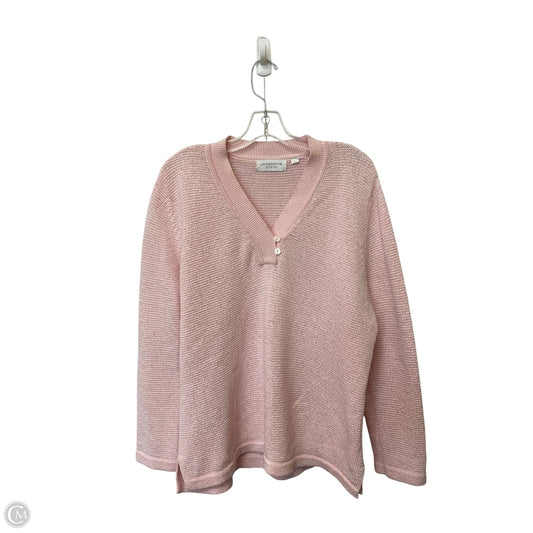 Sweater By Liz Claiborne In Pink, Size: L