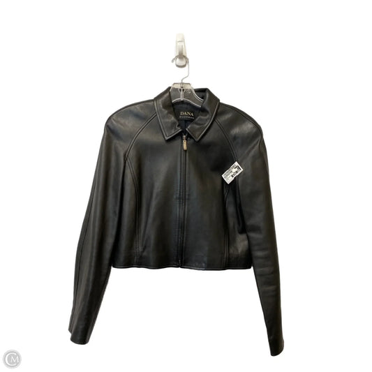 Jacket Moto Leather By Dana Buchman In Black, Size: 4