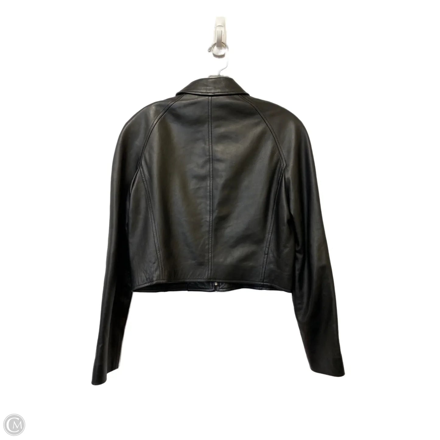 Jacket Moto Leather By Dana Buchman In Black, Size: 4