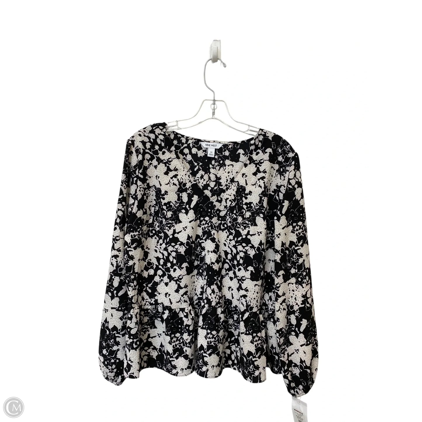 Top Long Sleeve By Nine West In Floral Print, Size: M
