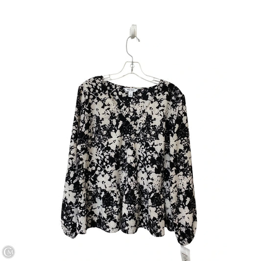 Top Long Sleeve By Nine West In Floral Print, Size: M