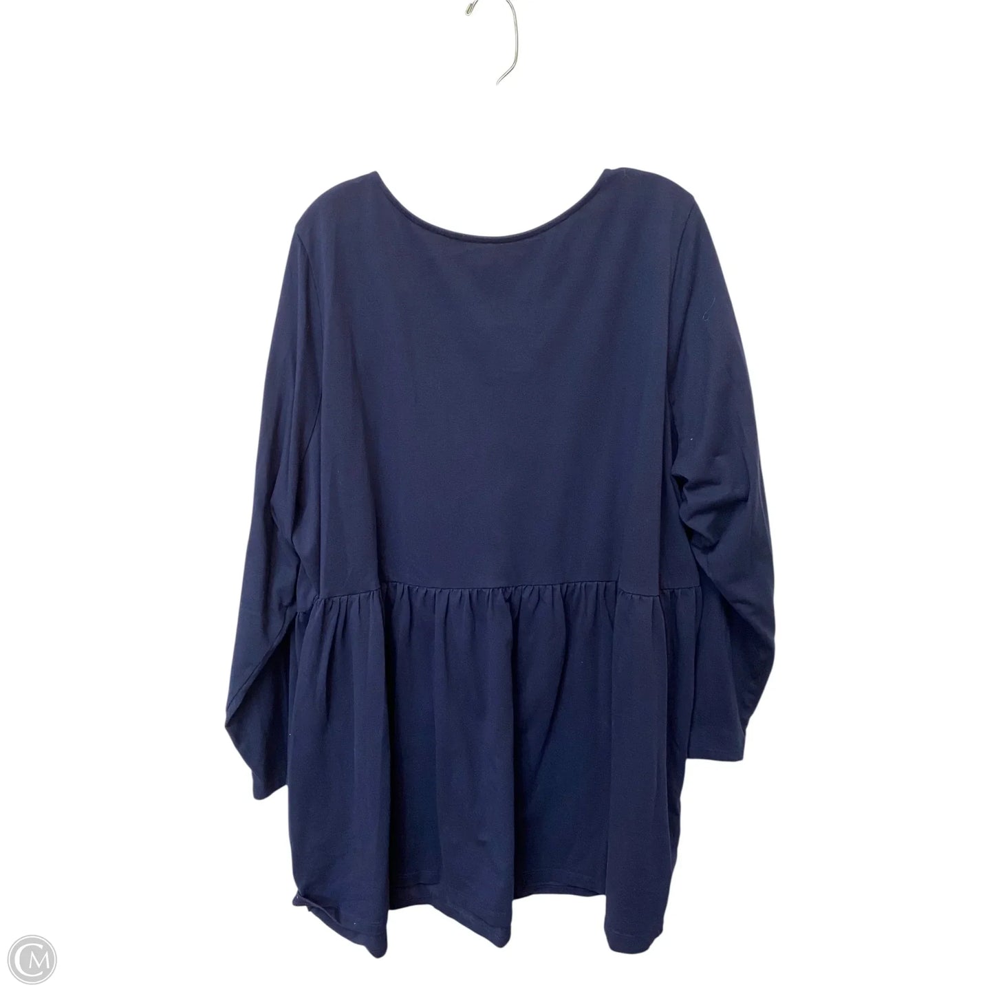 Top Long Sleeve By Woman Within In Blue, Size: 3x