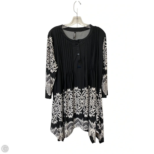 Tunic 3/4 Sleeve By Cmf In Black, Size: 2x