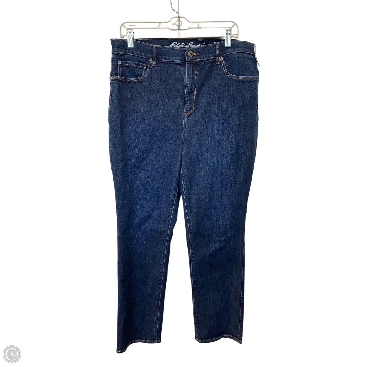 Jeans Straight By Eddie Bauer In Blue Denim, Size: 16