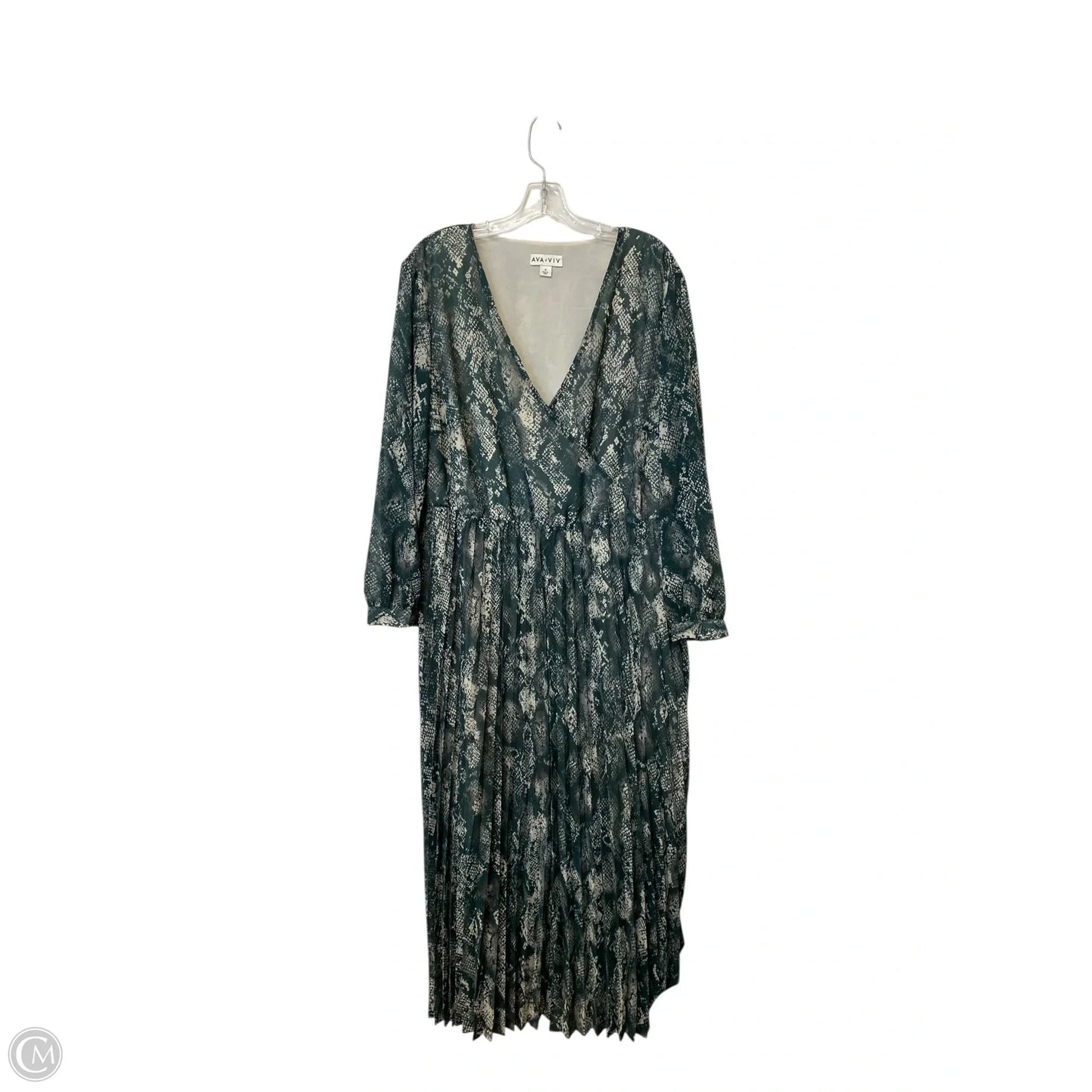 Dress Casual Maxi By Ava & Viv In Green, Size: 1x