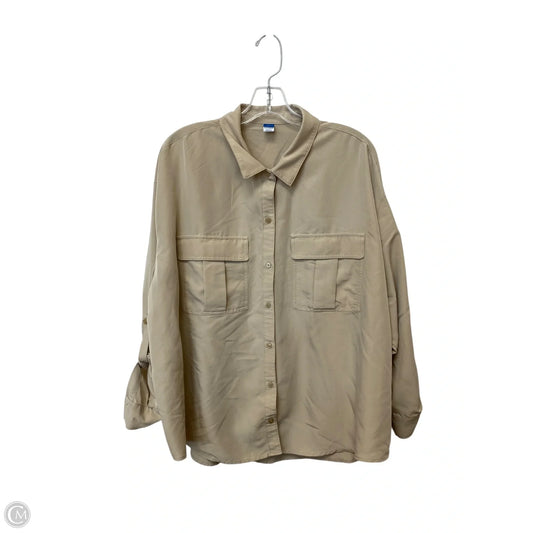 Top Long Sleeve Basic By Old Navy In Tan, Size: Xxl