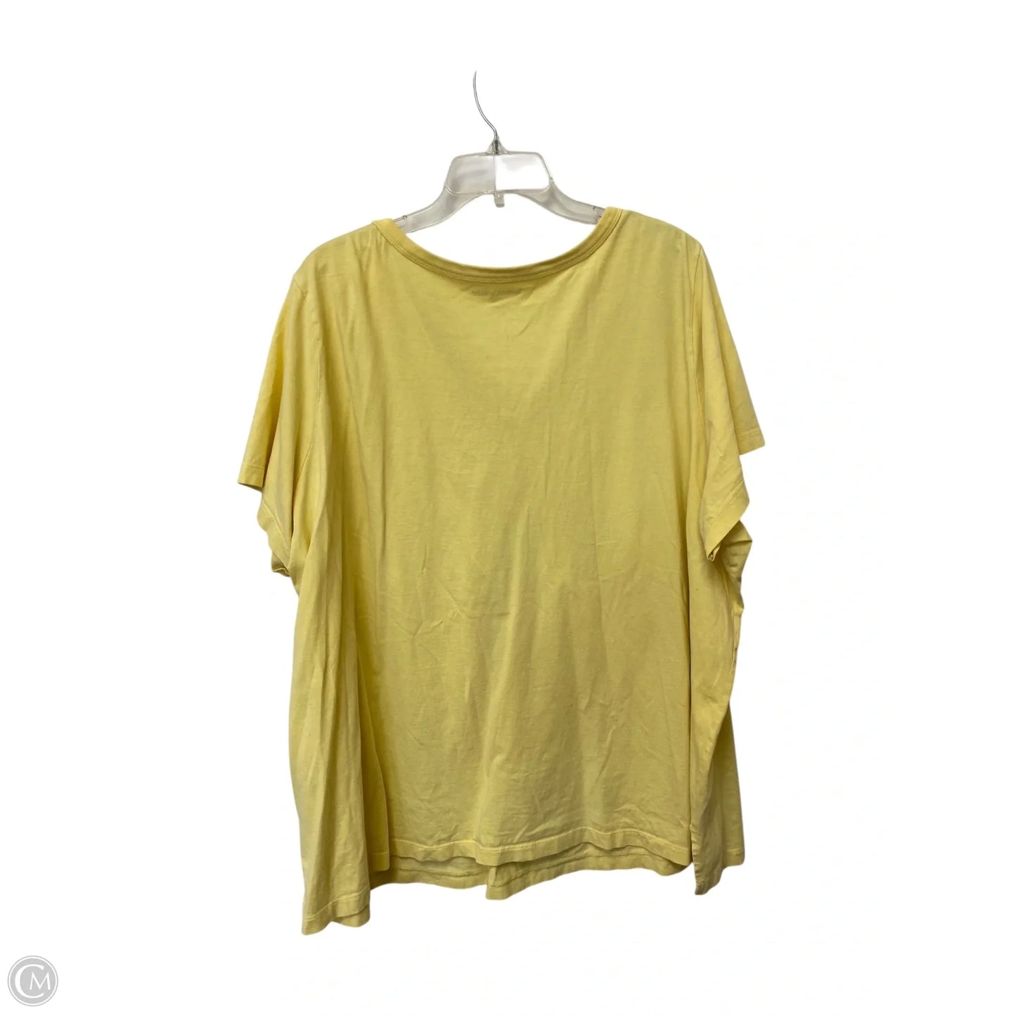 Top Short Sleeve Basic By Woman Within In Yellow, Size: 3x