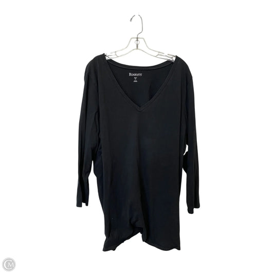 Top Long Sleeve Basic By Roamans In Black, Size: 3x