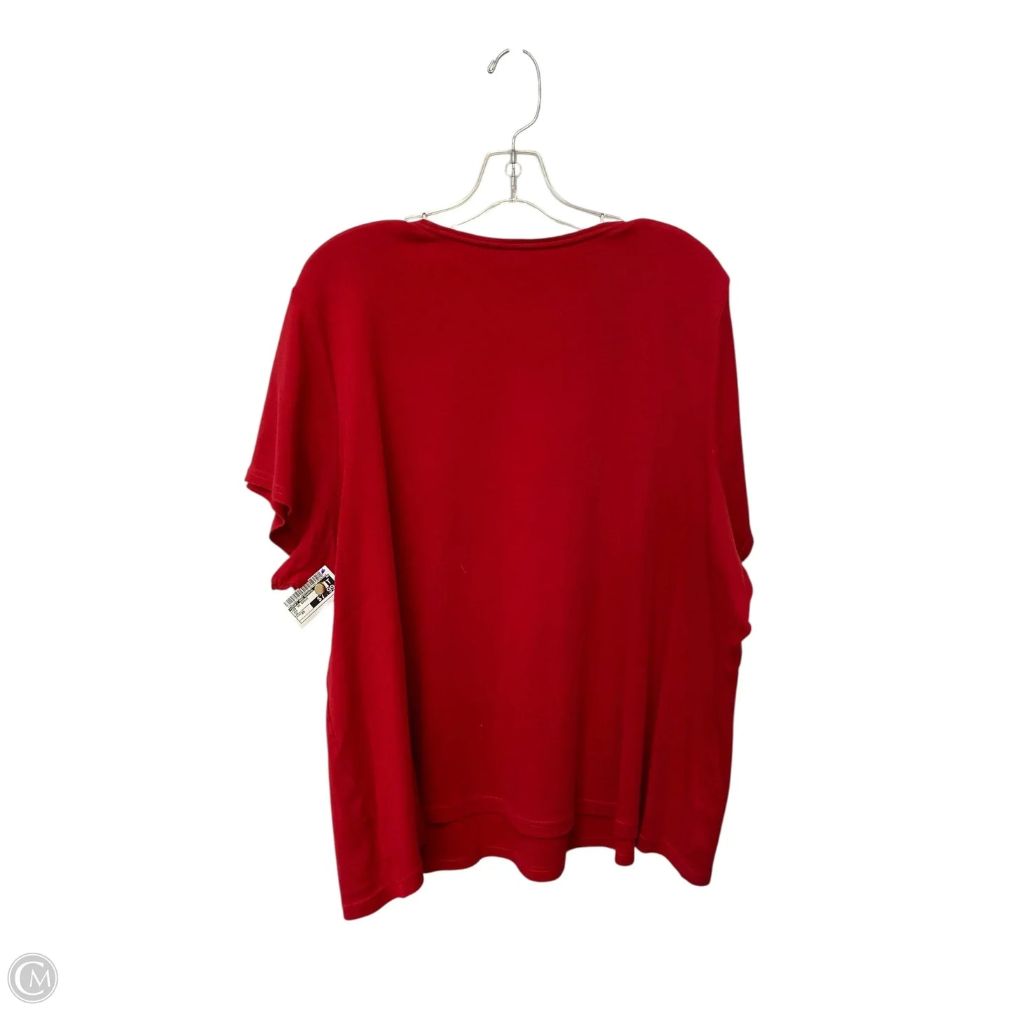 Top Short Sleeve Basic By Croft And Barrow In Red, Size: 2x