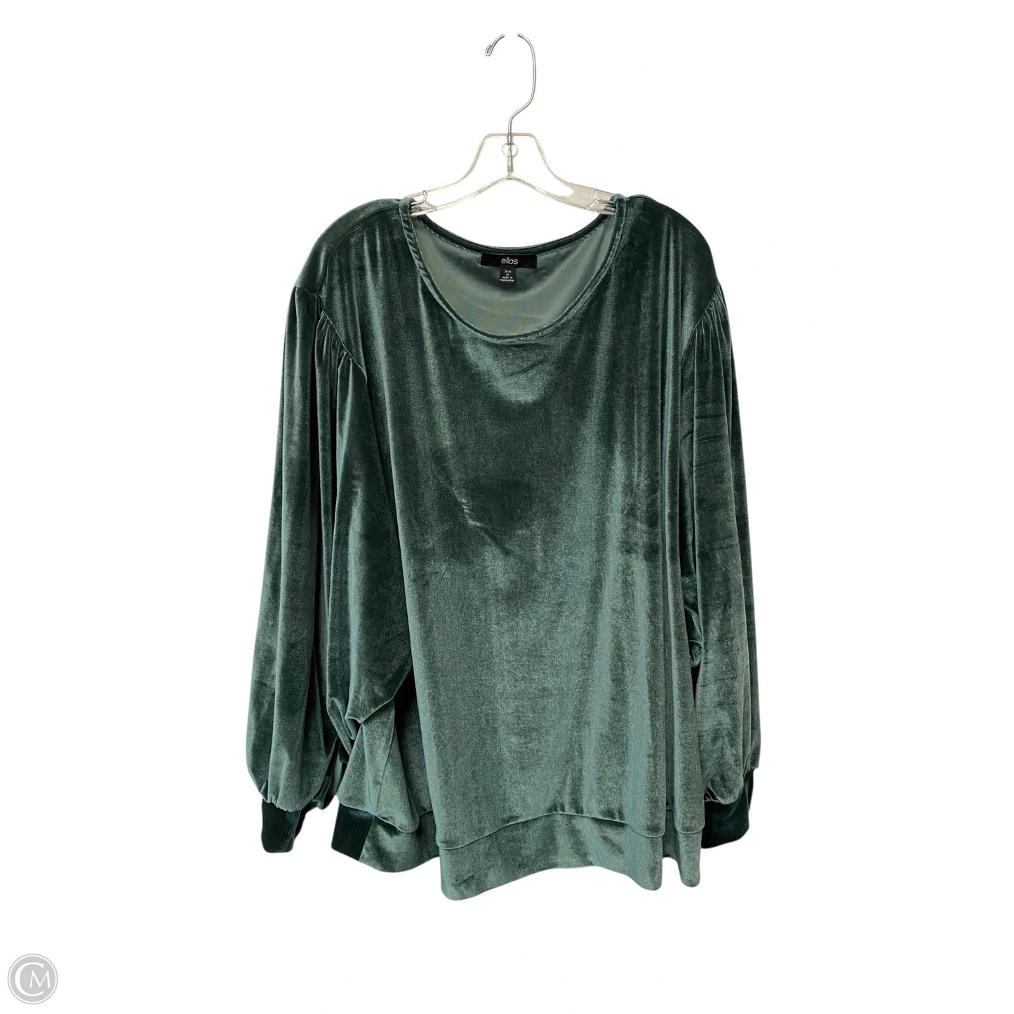 Top Long Sleeve By Ellos In Green, Size: 2x