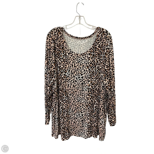 Top Long Sleeve By Maurices In Animal Print, Size: 3x