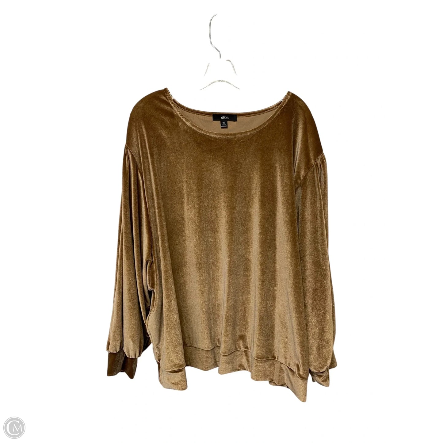 Top Long Sleeve By Ellos In Tan, Size: 2x