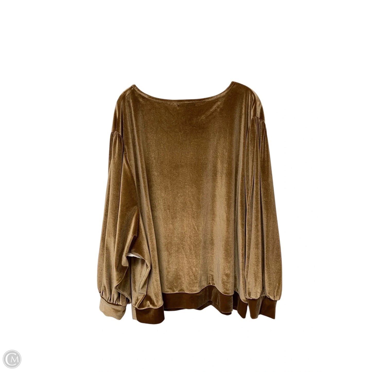 Top Long Sleeve By Ellos In Tan, Size: 2x