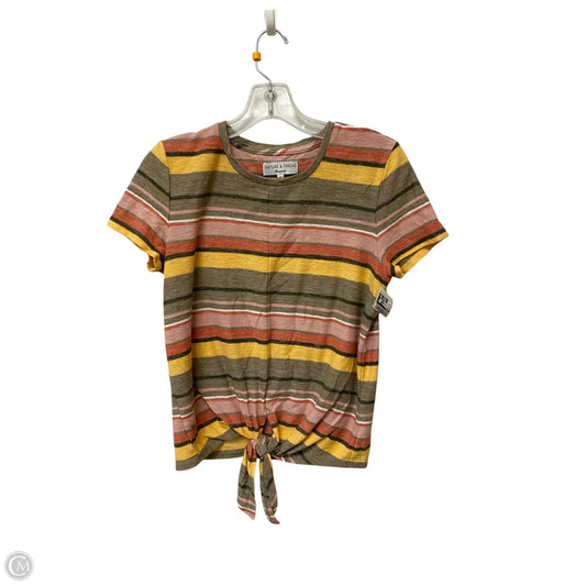 Top Short Sleeve By Madewell In Striped Pattern, Size: S