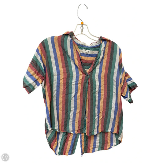 Top Short Sleeve By Madewell In Striped Pattern, Size: Xs