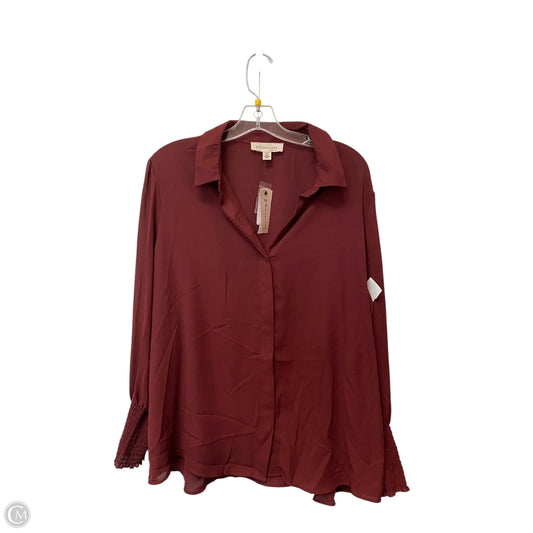 Top Long Sleeve Basic By Philosophy In Maroon, Size: 1x