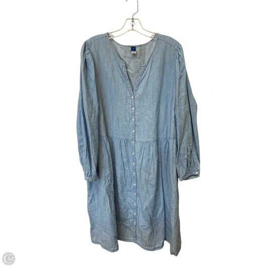 Dress Casual Midi By Old Navy In Blue Denim, Size: 2x